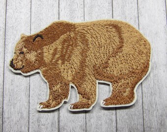 Brown Bear Iron-On Embroidered Patch – Save Wildlife Sticker For Jackets & Bags