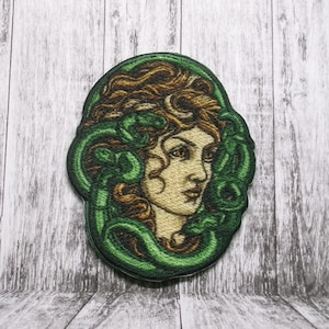 Iron-On Medusa Patch w/Snakes in Hair/Snake Patch/Applique for Clothing/Backpack/Argonaut/Greek Patch/Myth of Olympus/Horror Gift/Legends