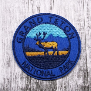 Grand Teton Park Patch/Iron-On Embroidered Applique for Jacket & Clothing/Backpacks/Nature Badge/Hiking Patch/Mountain Patch/Souvenir