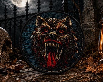 Parche de hombre lobo/Parche termoadhesivo/Decoración para disfraz de Halloween/Parches de terror/Monstruos y criaturas/Aplicación para coser en ropa, chaleco, sombrero o mochila