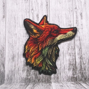 Coyote Patch Aufnäher für Jacke, Kleidung, Rucksack, Tragetasche, Weste, Jäger, Schlucht Geist, ungezähmtes Tier, Waldtiere, Überlebenskünstler