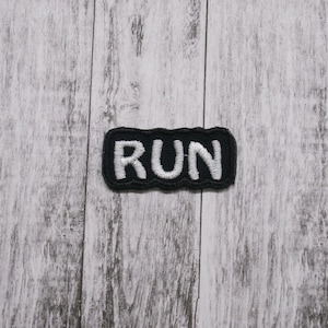 Run Patch Embroidered Iron-on Applique for Jacket, Clothing, Backpack, Vest, athletic badge, positive message, marathon runner patch