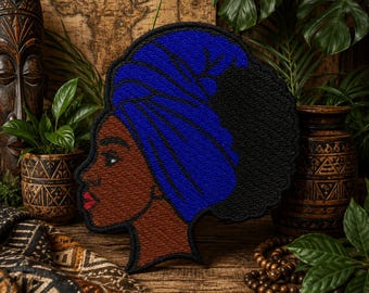Écusson Afro Queen à repasser/à coudre pour vestes/vêtements/sacs à dos/sacs fourre-tout/Gilet/écusson couvre-chef/écusson fille noire/écusson Cultural Pride