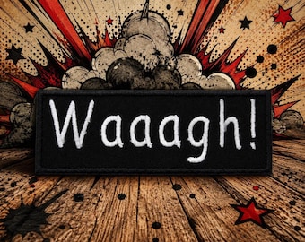 Waaagh! Patch/Iron-On Patch/Tabletop Games/RPG/Xeno & Orcs/Sci-fi Grim Darkness/Embroidered Sew-On Applique for Clothing Jacket Backpack