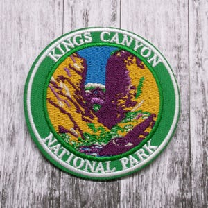 Kings Canyon Park Patch/Iron-On Embroidered Applique for Jacket & Clothing/Backpacks/Nature Badge/Hiking Patch/Mountain Patch/Souvenir