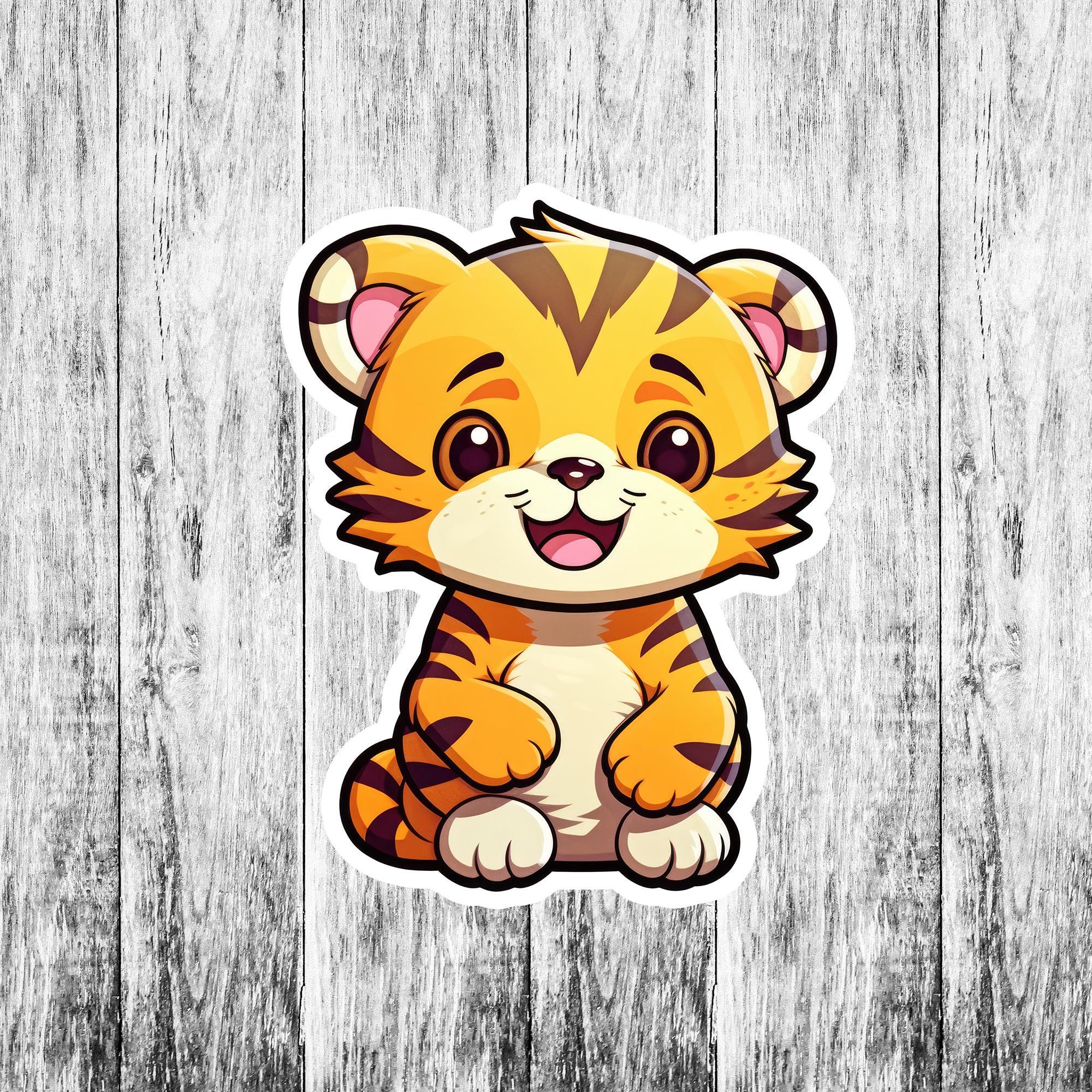 Tiger Stickers Cute Tiger Sticker Decal, Kawaii Sticker, Baby Animal Vinyl Stickers ...