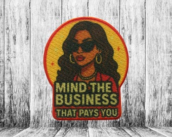 Toppa "Mind Your Business" da stirare/cucire, per giacche/vestiti/zaini/borse tote/gilet/toppa Boss Girl/toppa Sassy/toppa Power Quote