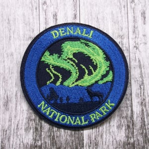 Denali Park Patch/Iron-On Embroidered Applique for Jacket & Clothing/Backpacks/Nature Badge/Hiking Patch/Mountain Patch/Souvenir
