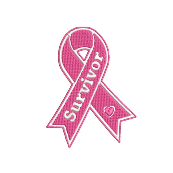 Breast Cancer Awareness Support Ribbon with Heart Survivor Embroidered Patch iron on Gift for Vest Jacket Jeans Clothing bags Backpack