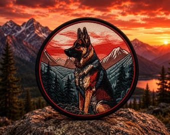 German Shepherd Patch/Iron-on Patch/Family Pet Badge/Dog Lover/K9 Police Working Dog/Sew-On Applique for Clothing Vest/Jacket Hats Backpack