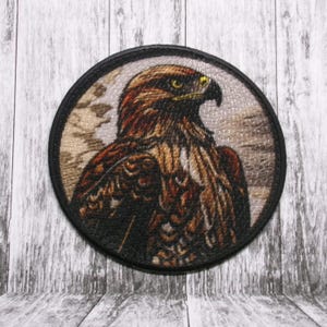 Iron-on Hawk Patch/Sew-On Applique for Jacket/Clothing/Backpack/Tote Bag/Vest/Raptor Bird Patch/Bird of Prey Patch/Wild Spirit/Nature Patch