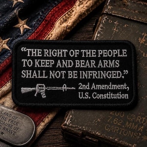 2nd Amendment Patch/Iron-On Patch/2A Gun Rights Badge/Patriotic USA/Embroidered Sew-on Applique for Clothing Jacket Backpack Gear