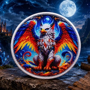 Griffin Patch/Iron-on Patch/Mythical Folklore Creatures/Lion Eagle/Fantasy & Fiction/Sew-on Applique for Clothing Vest/Jacket Hats Backpack