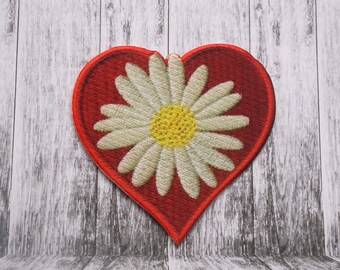Heart Of Flowers Applikation Patch - Lila Blüten Aufbügler, Liebesabzeichen Ca. 4,8 Cm (1-7/8")