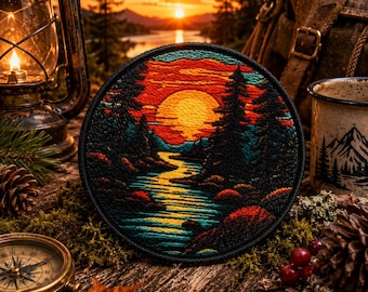 Outdoor Nature Patch/Iron-on Patch/Mountain Nature Badge/Camping & Hiking Souvenir/Sew-on Applique for Clothing, Vest/Jacket, Hats, Backpack