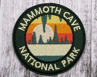 Mammoth Cave Park Patch/3" Embroidered Iron-On Applique for Backpack & Clothing/Nature Badge/Travel Souvenir/Hiking/Nature Lover/Wildlife