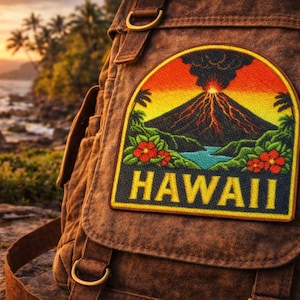 Hawaii Volcano National Park Patch/Iron-On Patch/Nature Badge/Sew-On Decorative Applique for Clothing Vest/Jacket, Backpack Hats Gear