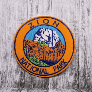 Zion Park Patch/3&quot; Embroidered Iron-on Applique for Backpacks & Jackets/Clothing/Nature Badge/Travel Souvenir Gift/Hiking Trail/Nature Lover