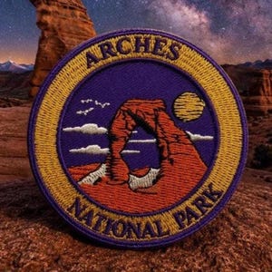 Arches National Park Patch/3" Iron-On Patch/Hiking & Camping/Nature Badge/Embroidered Sew-On Applique for Clothing, Jacket Hat Backpack Gear