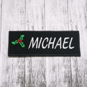 Custom Christmas Name Patch – Personalized Embroidered Holiday Patch – Sew On or Iron On Patch for Clothes, Stockings, Custom Xmas Gifts