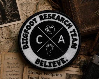Bigfoot Research Team Patch/Paranormal Patch/Iron-on Applique for Jacket & Backpacks/Clothing/Cryptid/Sasquatch Patch/Myths Legends