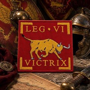 Legio VI Victrix Roman Legion Patch – Embroidered Iron-On SPQR Military Badge, Roman Standard, Roman Empire Applique for Backpacks & Jackets