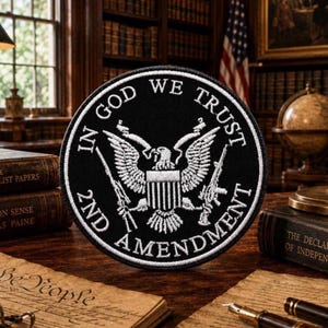 In God We Trust Patch/Iron-On Patch/American Eagle/Patriotic Badge/Faith & Freedom/Embroidered Sew-on Applique for Clothing Jacket Backpack