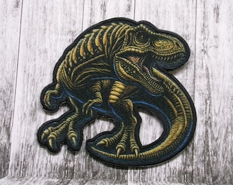 Dinosaur Patch/Iron-On Patch/Dino Lover/Tyrannosaurus/T-rex Prehistoric Creature/Fossil Dig/Extinct Animal/Sew-On Applique for Clothing