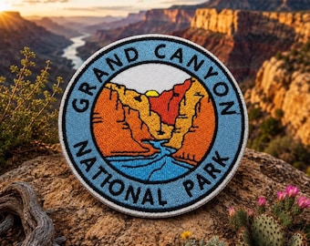 Grand Canyon National Park Patch/Iron-On Patch/Nature Badge/Hiking & Camping Souvenir/Embroidered Sew-On Applique for Clothing Backpacks