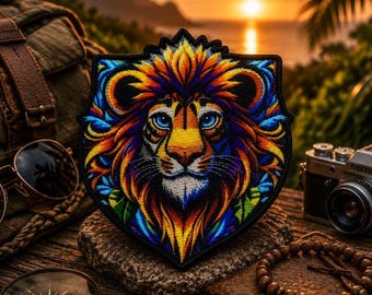Lion of Judah Patch/Iron-on Patch/Religious Faith Gifts/Israel/Christian Inspiration/Sew-On Applique for Clothing, Vest/Jacket, Hat Backpack