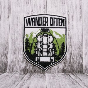 Wander Often Patch Embroidered Iron-on/Sew-on DIY Applique for Vest Jacket Clothing Backpack, Mountain, Nature Badge, Explore, Hiking Emblem