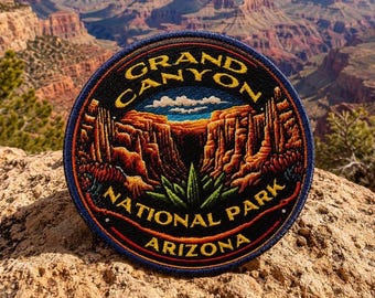 Grand Canyon Patch/National Park Souvenir/Iron-On Patch/Nature Badge/Hiking & Camping/Sew-On Applique for Clothing Backpack Hats Vest Gear