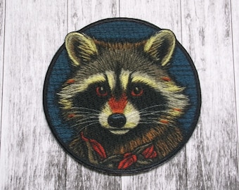 Raccoon Patch/Iron-on Patch/Wild Animal Badge/Nature & Wildlife/Hiking Camping/Sew-On Applique for Clothing Vest/Jacket Hats Backpack