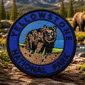 Yellowstone Park Patch/Iron-On Patch/Nature Badge/Hiking & Camping/Embroidered Sew-On Applique for Clothing Vest/Jacket Hats Backpack Gear