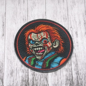 Killer Clown Patch Iron-on Applique for Jacket, Clothing, Backpack, Tote Bag, Vest, creepy smile, horror toy, slasher badge, scary face