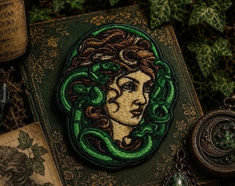 Snake Patch,Medusa Patch,Myth Of Olympus Patch,Embroidered Patch,Sew On Patch,Iron On Patch,Patch For Backpack,For Jacket,For Hat,Punk Patch