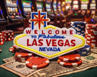 Las Vegas Patch - Nevada, Sin City Sign NV Badge 3-3/8" (Iron on)