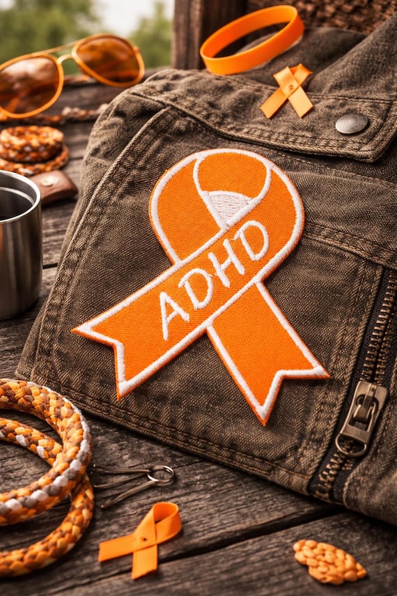 Orange Ribbon For Adhd Awareness