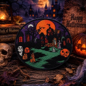 Haunted House Patch/Iron-On Patch/Halloween Costume Decor/Kids Patches/Scary & Creepy/Sew-On Applique for Clothing Vest/Jacket Hat Backpack