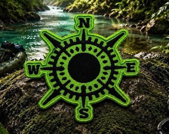 Naszywka kompasowa 3"/Naszywka do prasowania/Odkrywca przyrody na świeżym powietrzu/Wędrówki i kemping/Haftowana aplikacja do naszycia na odzież, kamizelkę/kurtkę, czapkę, plecak
