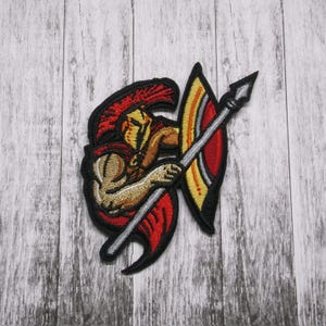 Spartan Warrior Patch Embroidered Iron-on Applique for Jacket, Clothes, Tactical Gear, Leonidas 300 Movie, Greek Hoplite Patch, Military War