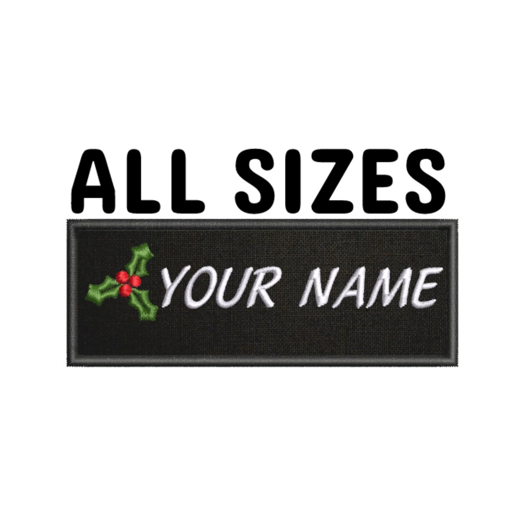 4 X 2 Christmas Stocking NAME PATCH Custom Personalized Embroidered