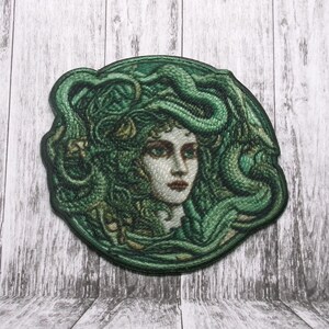 Iron-On Medusa Patch w/Snakes in Hair/Snake Patch/Applique for Clothing/Backpack/Argonaut/Greek Patch/Myth of Olympus/Horror Gift/Legends