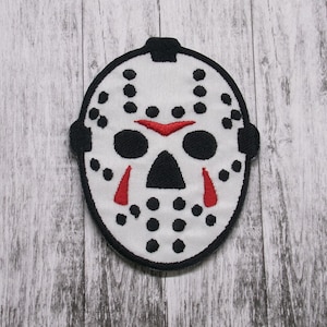 Horror Mask Patch Embroidered Iron-on Applique for Jacket, Clothing, Backpack, Tote Bag, Vest, horrorcore badge, scary movie gear, fan icon