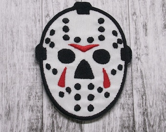 Horror Mask Patch Embroidered Iron-on Applique for Jacket, Clothing, Backpack, Tote Bag, Vest, horrorcore badge, scary movie gear, fan icon