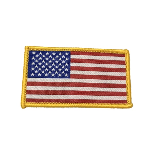 American Flag Patch - United States of America, USA 3-3/8" (Iron on) Sew On Embroidered Patches for Vest Jacket Uniform Shoulder Tactical