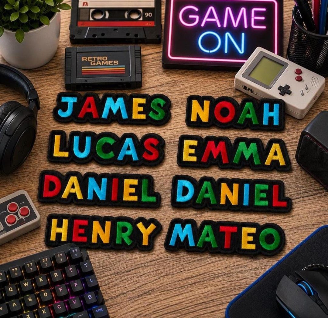 Custom Name Video Game Style Embroidered Patch, Personalized Text ...