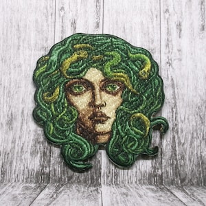 Iron-On Medusa Patch w/Snakes in Hair/Snake Patch/Applique for Clothing/Backpack/Argonaut/Greek Patch/Myth of Olympus/Horror Gift/Legends