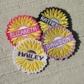 Custom Sunflower Name Patch, Custom Iron On Name Patch, Sew On/Hook & Loop Embroidered Patches for Clothes Backpacks Hats, Custom Patches