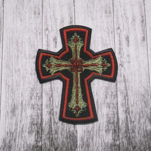 Templar Cross Patch Iron-on Applique for Jacket, Clothing, Backpack, Tote Bag, Vest, knight symbol, crusader, medieval faith, holy warrior